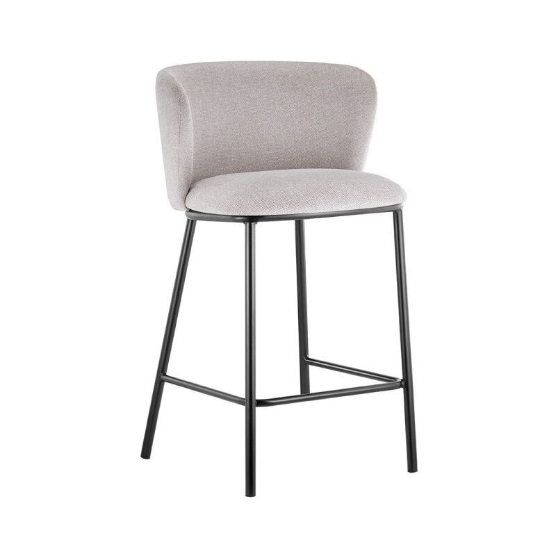 foto del prodotto sgabello da bancone arthus in tessuto beige, dimensioni h88.5 x l53 x p50.5 cm