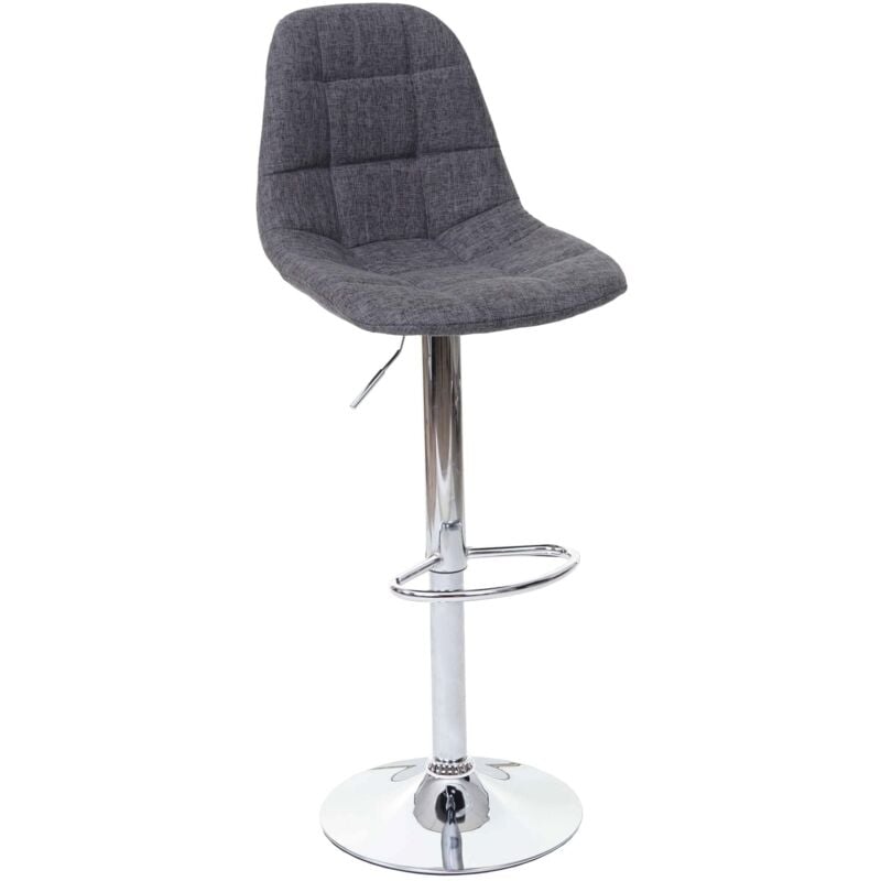 foto del prodotto sgabello da bar bancone in tessuto grigio gambe in acciaio cromato 040005240