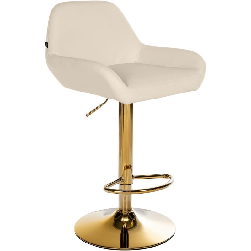 foto del prodotto sgabello da bar braga in similpelle oro crema