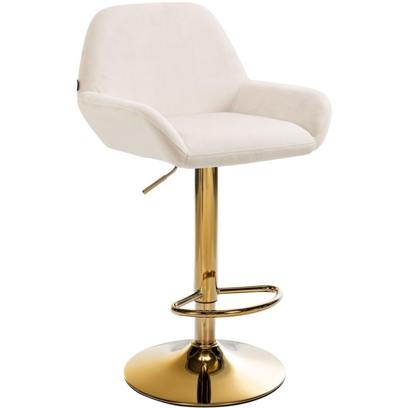 foto del prodotto sgabello da bar braga in velluto oro crema