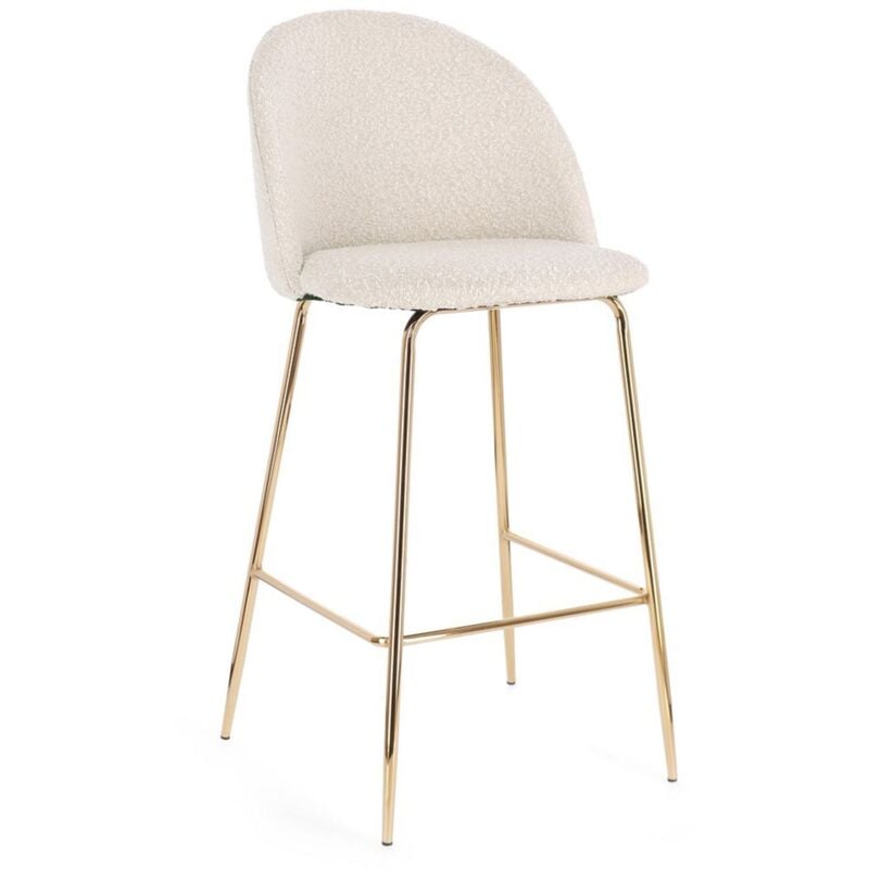 foto del prodotto sgabello da bar carry per interno, struttura in acciaio e compensato, 38 x x 38 x 75 cm velluto bianco