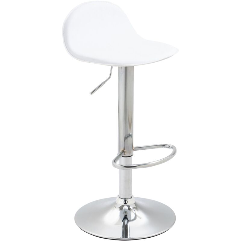 foto del prodotto sgabello da bar con poggiapiedi dal design classico in sintetico bianco tdb10403