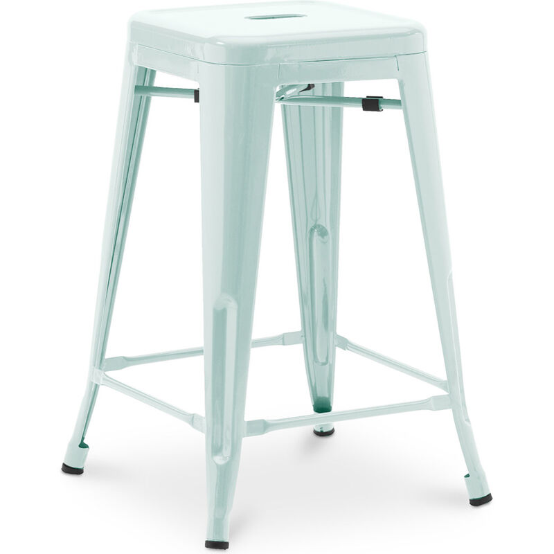 foto del prodotto sgabello da bar design industriale 60cm nuova edizione stylix azurro