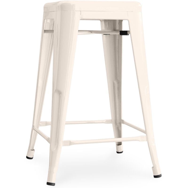 foto del prodotto sgabello da bar design industriale 60cm nuova edizione stylix crema