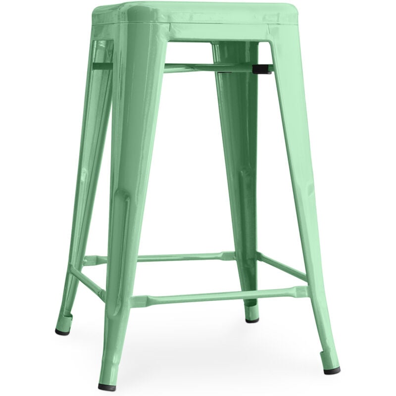 foto del prodotto sgabello da bar design industriale 60cm nuova edizione stylix menta