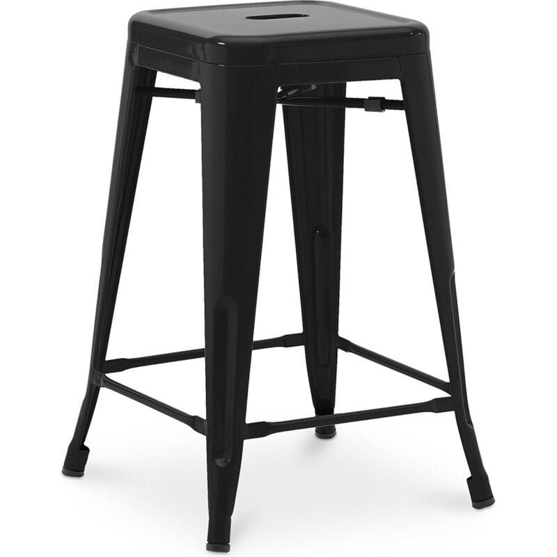 foto del prodotto sgabello da bar design industriale 60cm nuova edizione stylix nero