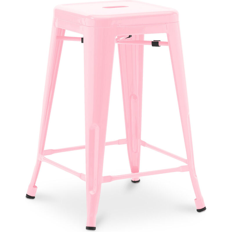 foto del prodotto sgabello da bar design industriale 60cm nuova edizione stylix rosa