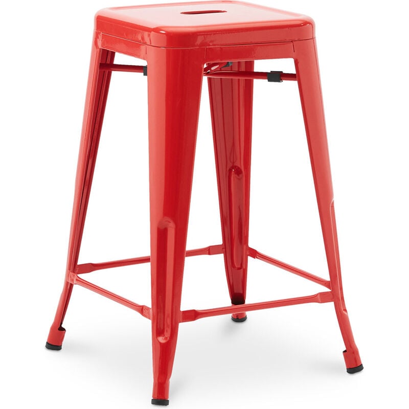 foto del prodotto sgabello da bar design industriale 60cm nuova edizione stylix rosso