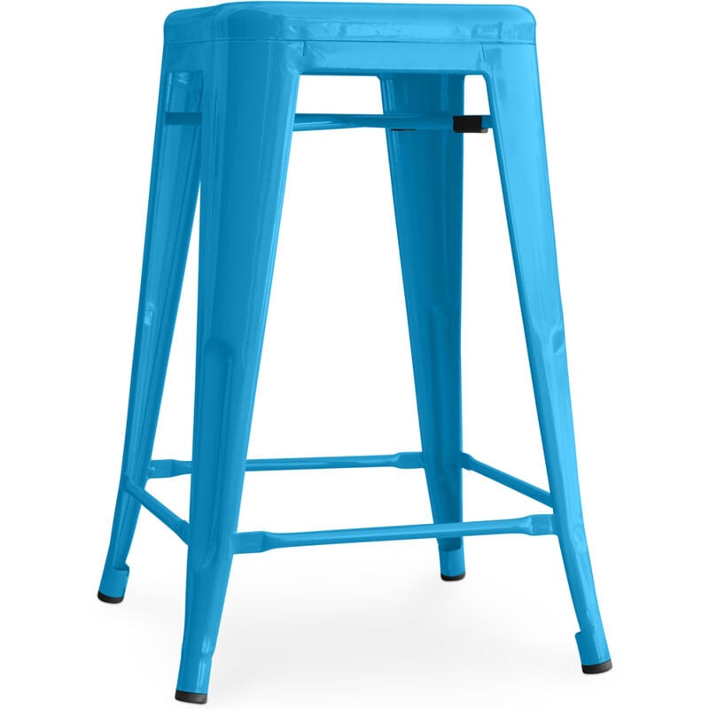 foto del prodotto sgabello da bar design industriale 60cm nuova edizione stylix turchese