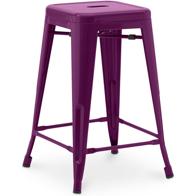 foto del prodotto sgabello da bar design industriale 60cm nuova edizione stylix viola