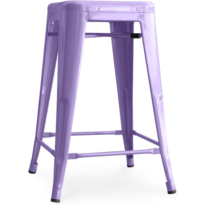 foto del prodotto sgabello da bar design industriale 60cm nuova edizione stylix viola pastello
