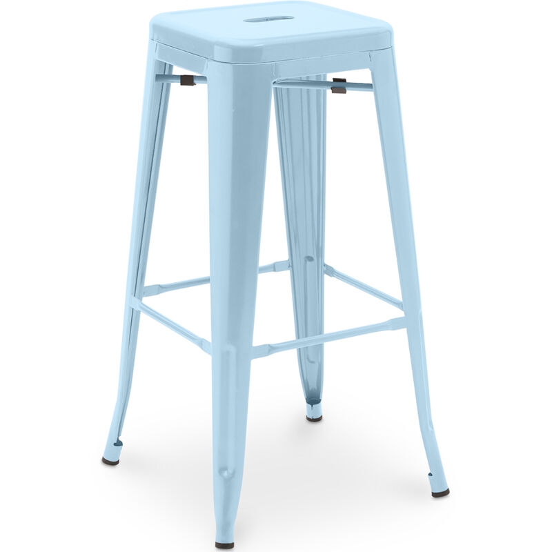 foto del prodotto sgabello da bar design industriale 76cm nuova edizione stylix azurro