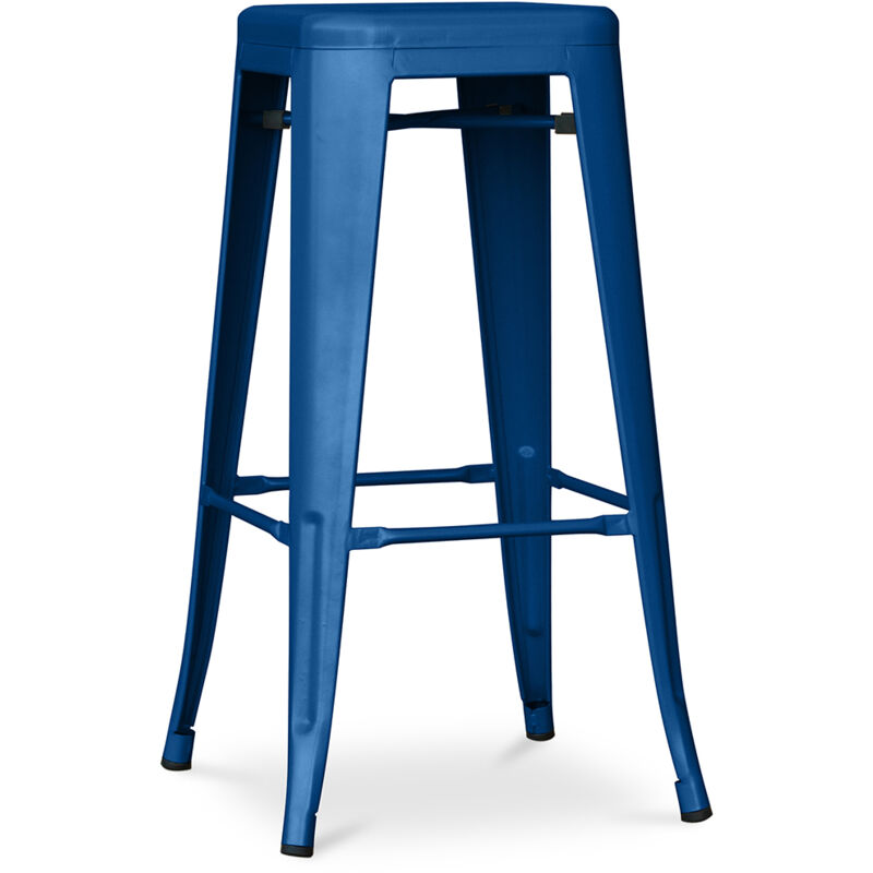 foto del prodotto sgabello da bar design industriale 76cm nuova edizione stylix blu scuro