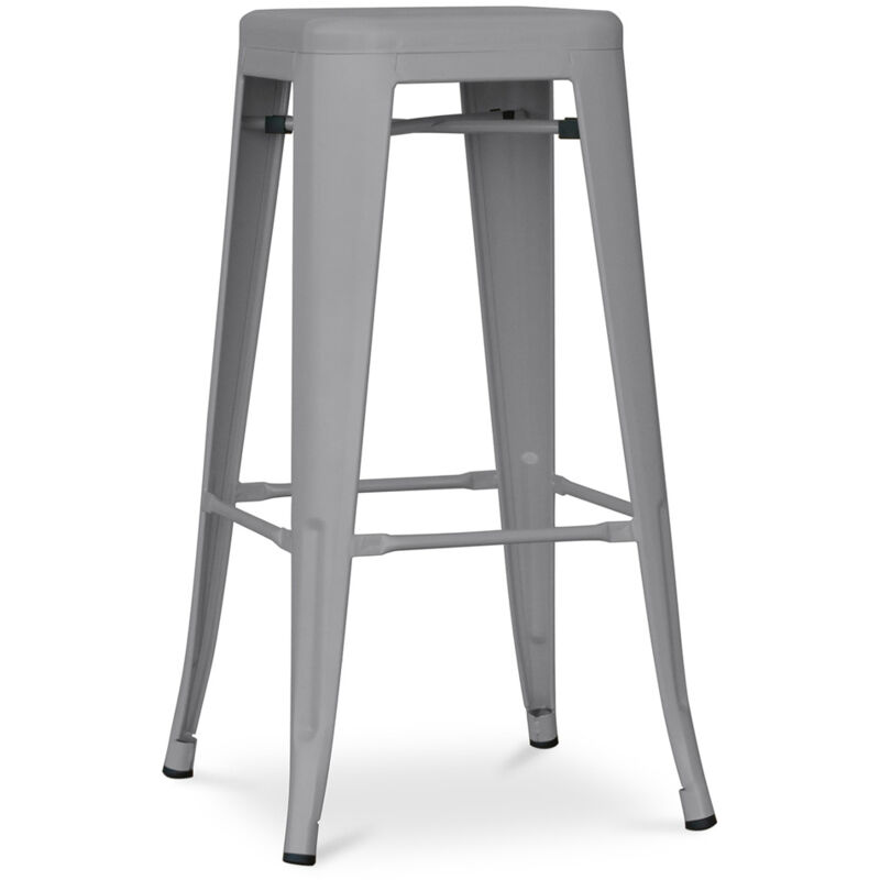 foto del prodotto sgabello da bar design industriale 76cm nuova edizione stylix grigio chiaro