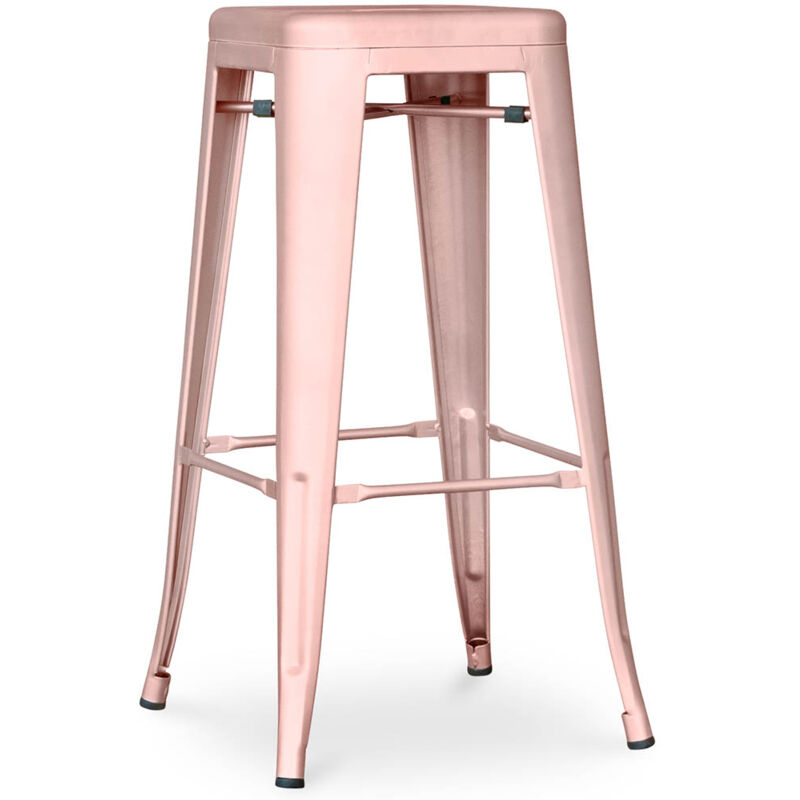 foto del prodotto sgabello da bar design industriale 76cm nuova edizione stylix pastel orange