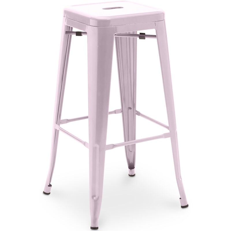 foto del prodotto sgabello da bar design industriale 76cm nuova edizione stylix pastel pink