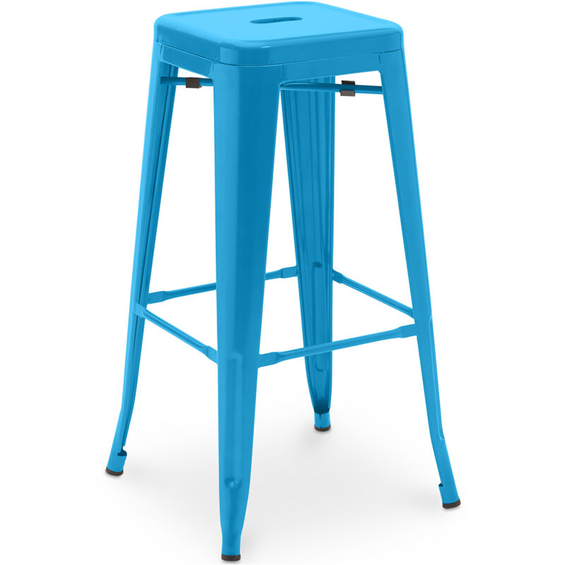 foto del prodotto sgabello da bar design industriale 76cm nuova edizione stylix turchese