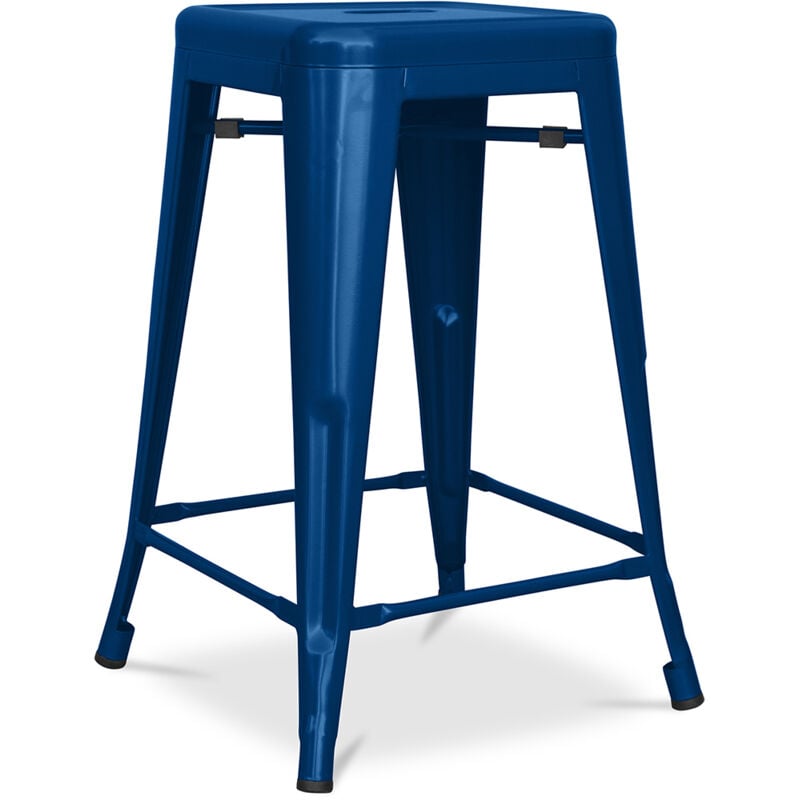 foto del prodotto sgabello da bar design industriale acciaio opaco 60cm nuova edizione stylix blu scuro