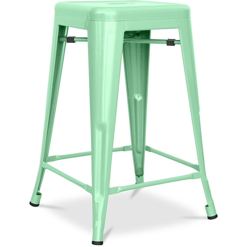 foto del prodotto sgabello da bar design industriale acciaio opaco 60cm nuova edizione stylix menta