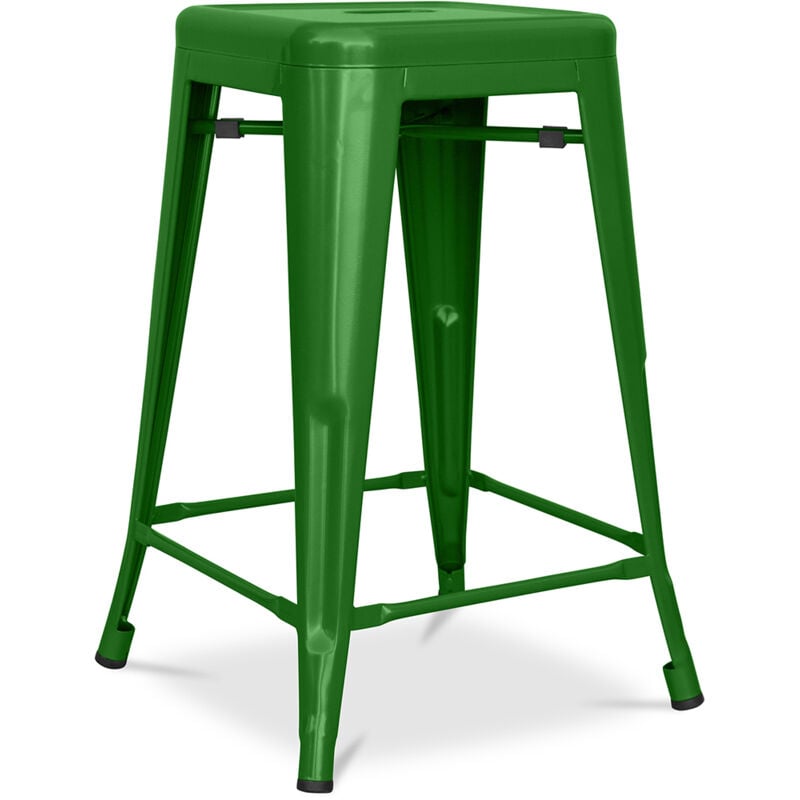 foto del prodotto sgabello da bar design industriale acciaio opaco 60cm nuova edizione stylix verde