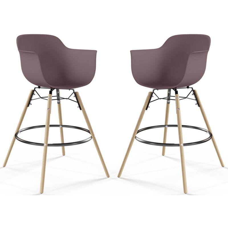 immagine 0 del prodotto sgabello da bar design scandinavo gambe in legno set di 2 nordika talpa