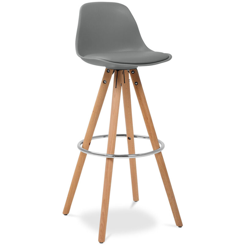 foto del prodotto sgabello da bar design scandinavo muriel grigio scuro