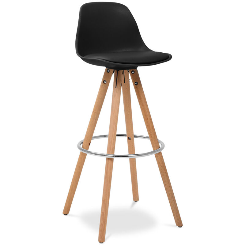 foto del prodotto sgabello da bar design scandinavo muriel nero