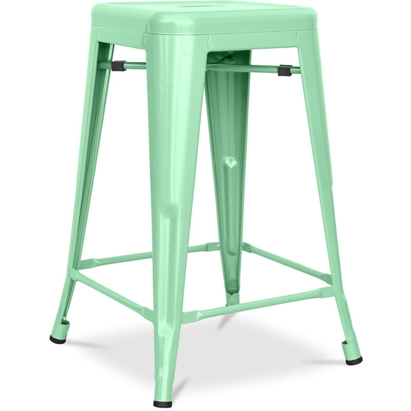foto del prodotto sgabello da bar di design industriale acciaio opaco 60cm stylix menta