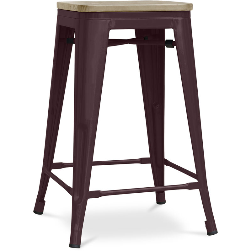 foto del prodotto sgabello da bar di design industriale legno e acciaio 61 cm stylix bronzo