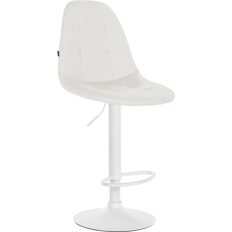 foto del prodotto sgabello da bar elmore in similpelle bianco metallo bianco opaco