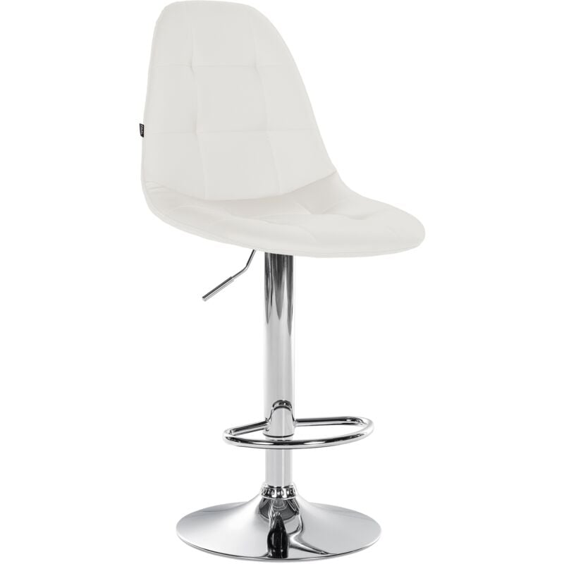 foto del prodotto sgabello da bar elmore in similpelle bianco metallo in look cromato