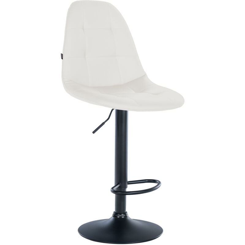 foto del prodotto sgabello da bar elmore in similpelle bianco metallo nero opaco