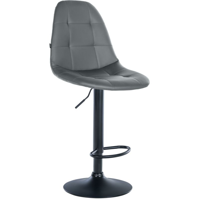 immagine 0 del prodotto sgabello da bar elmore in similpelle grigio metallo nero opaco