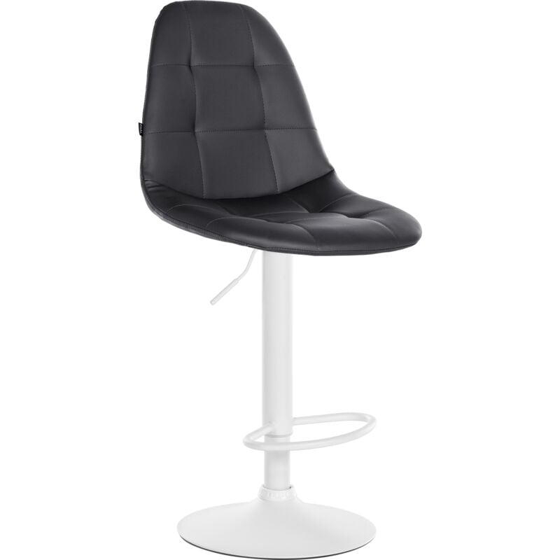 foto del prodotto sgabello da bar elmore in similpelle nero metallo bianco opaco