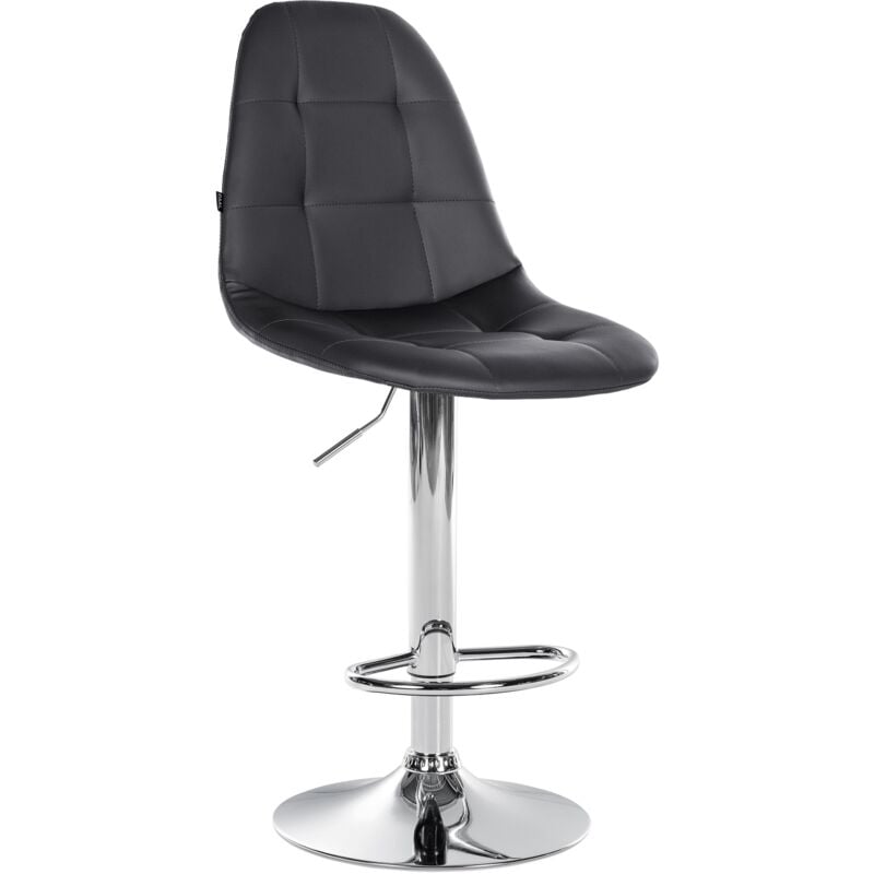 foto del prodotto sgabello da bar elmore in similpelle nero metallo in look cromato