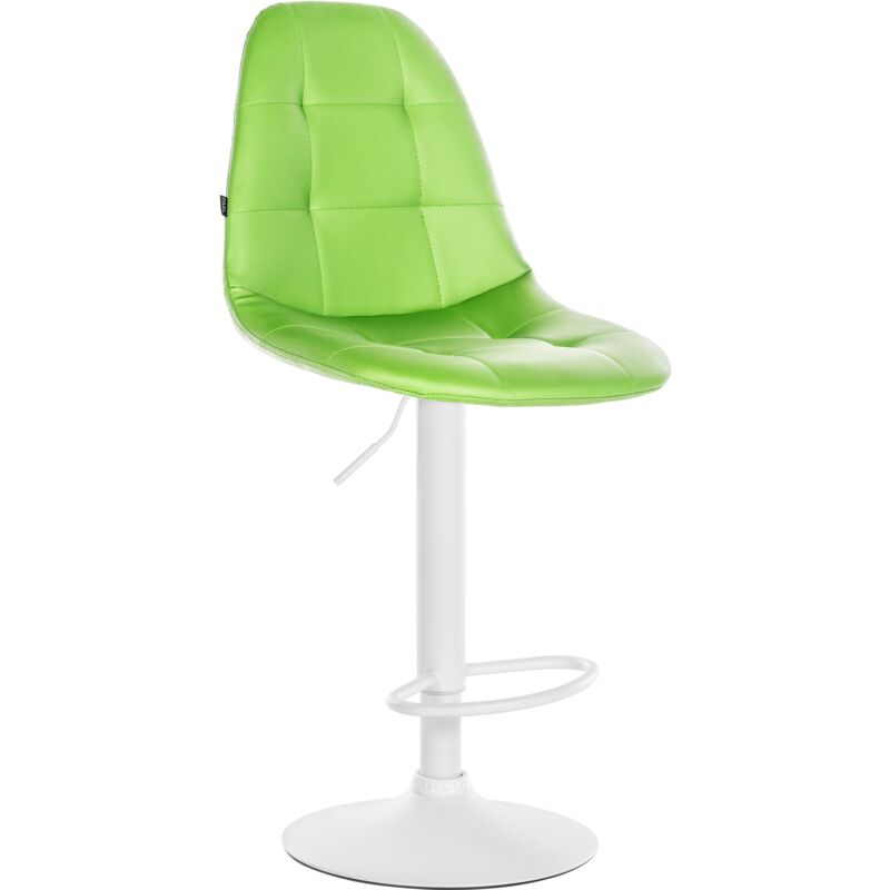 foto del prodotto sgabello da bar elmore in similpelle verde metallo bianco opaco
