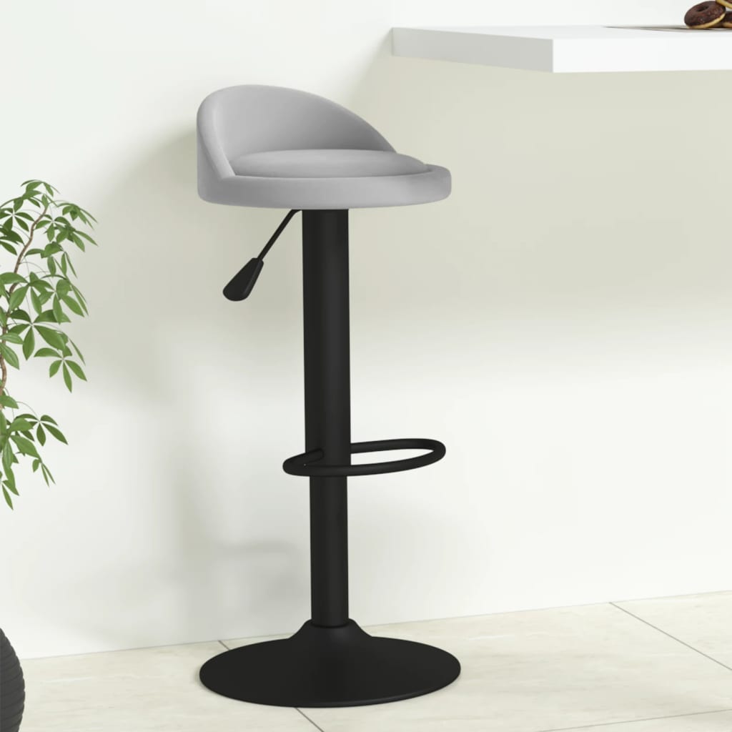 foto del prodotto sgabello da bar grigio chiaro in velluto cod mxl 57295