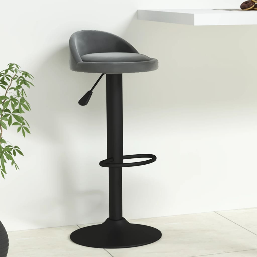 foto del prodotto sgabello da bar grigio scuro in velluto cod mxl 57274