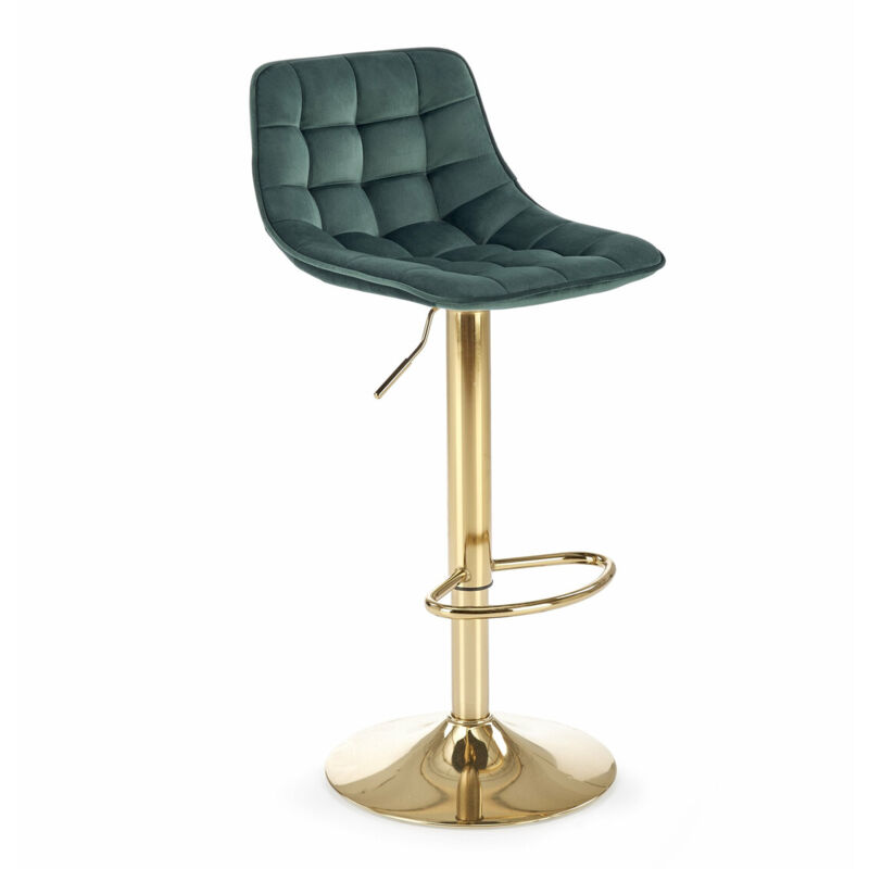 foto del prodotto sgabello da bar houston 1441, verde d oro, 84x43x44cm, arazzo, metallico