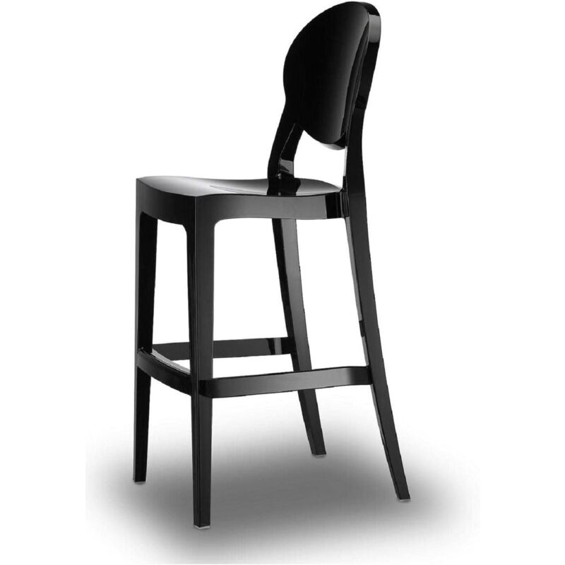 foto del prodotto sgabello da bar igloo s c a b nero pieno seduta alto h 74 arredo casa in policarbonato elegante design italiano