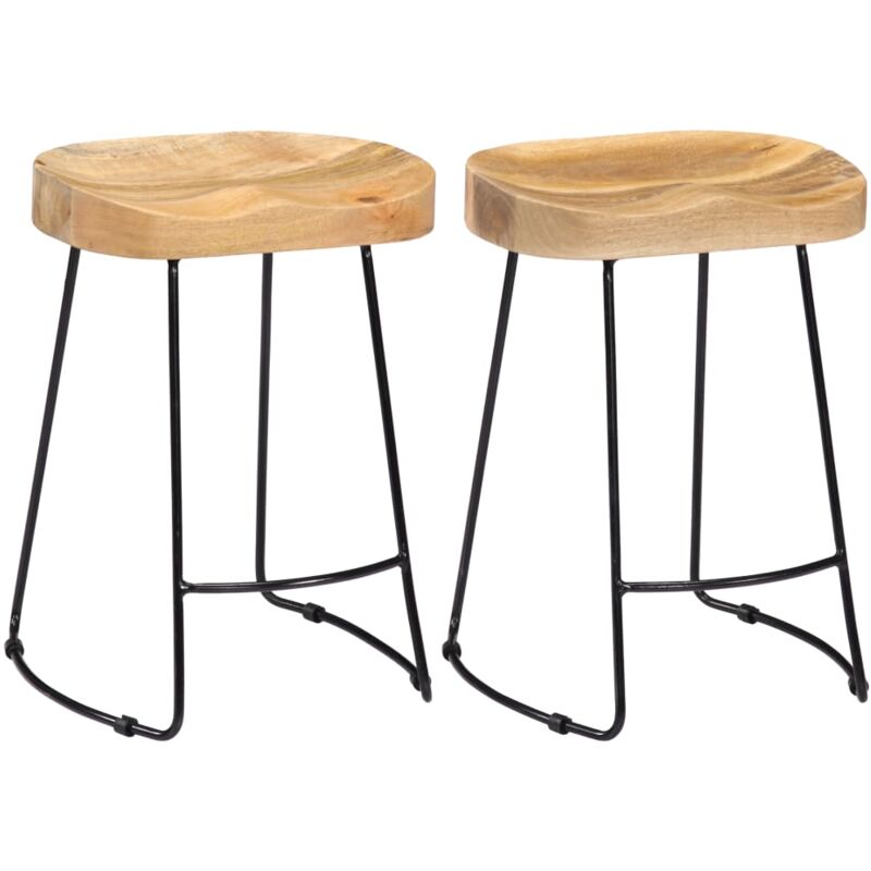 foto del prodotto sgabello da bar in legno massello di mango hyy ar sgabello alto seduta ergonomica adatto per cucina e calligrafia 463852 marrone due pezzi