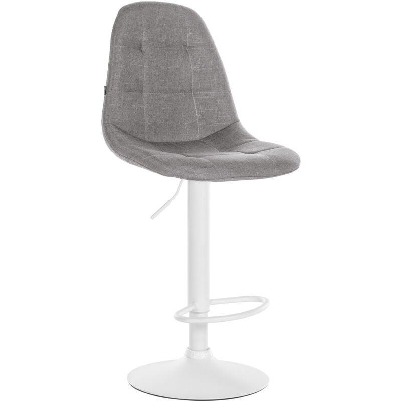 foto del prodotto sgabello da bar in tessuto elmore grigio metallo bianco opaco