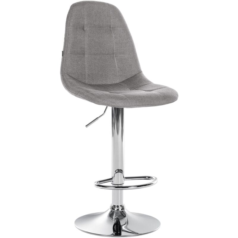 foto del prodotto sgabello da bar in tessuto elmore grigio metallo in look cromato
