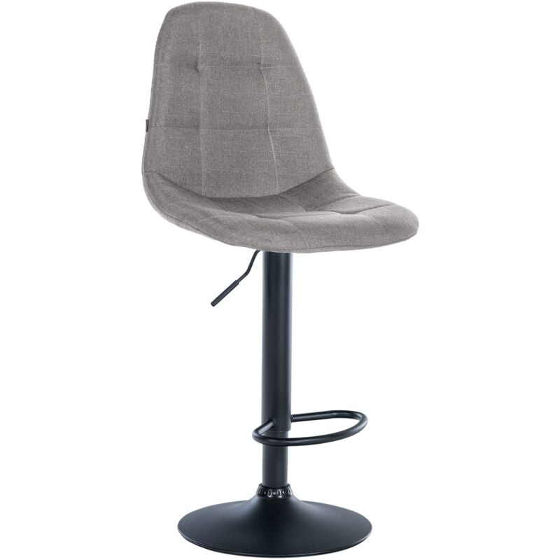 foto del prodotto sgabello da bar in tessuto elmore grigio metallo nero opaco
