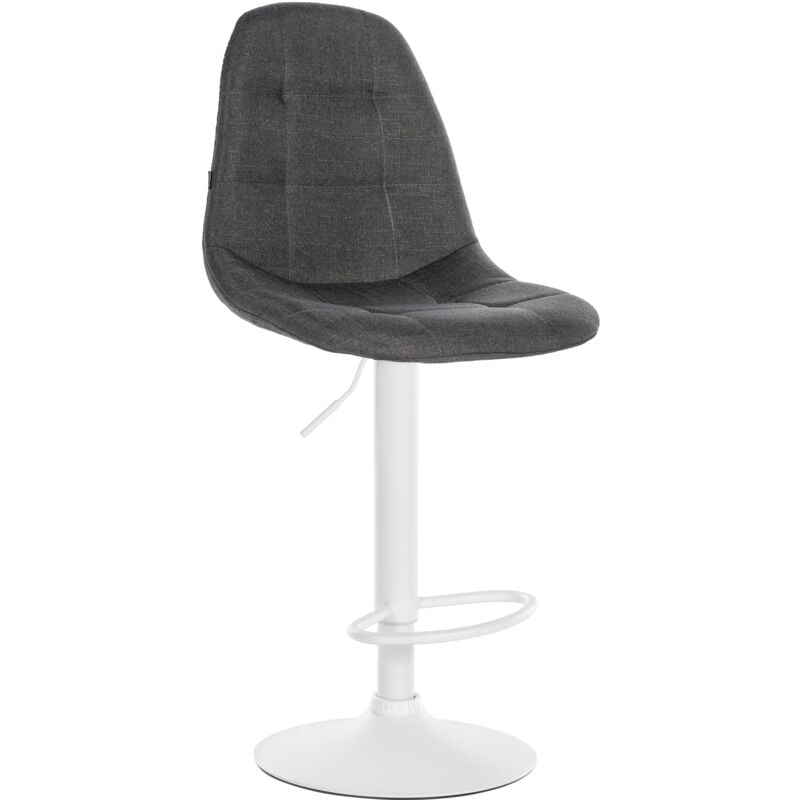 foto del prodotto sgabello da bar in tessuto elmore grigio scuro metallo bianco opaco