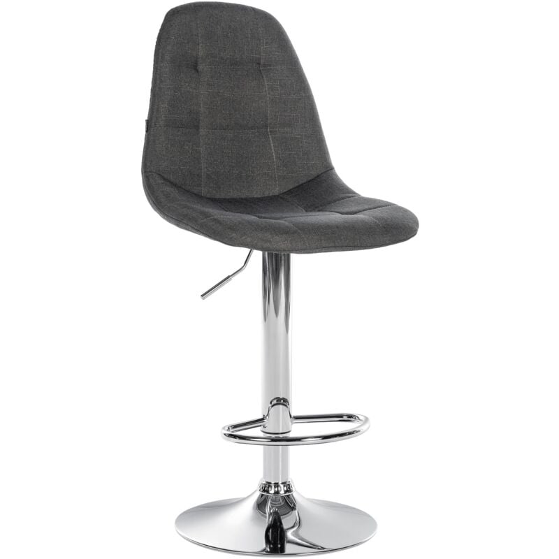 foto del prodotto sgabello da bar in tessuto elmore grigio scuro metallo in look cromato