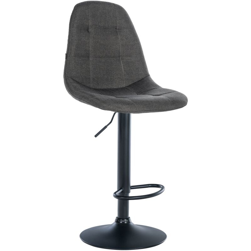 foto del prodotto sgabello da bar in tessuto elmore grigio scuro metallo nero opaco