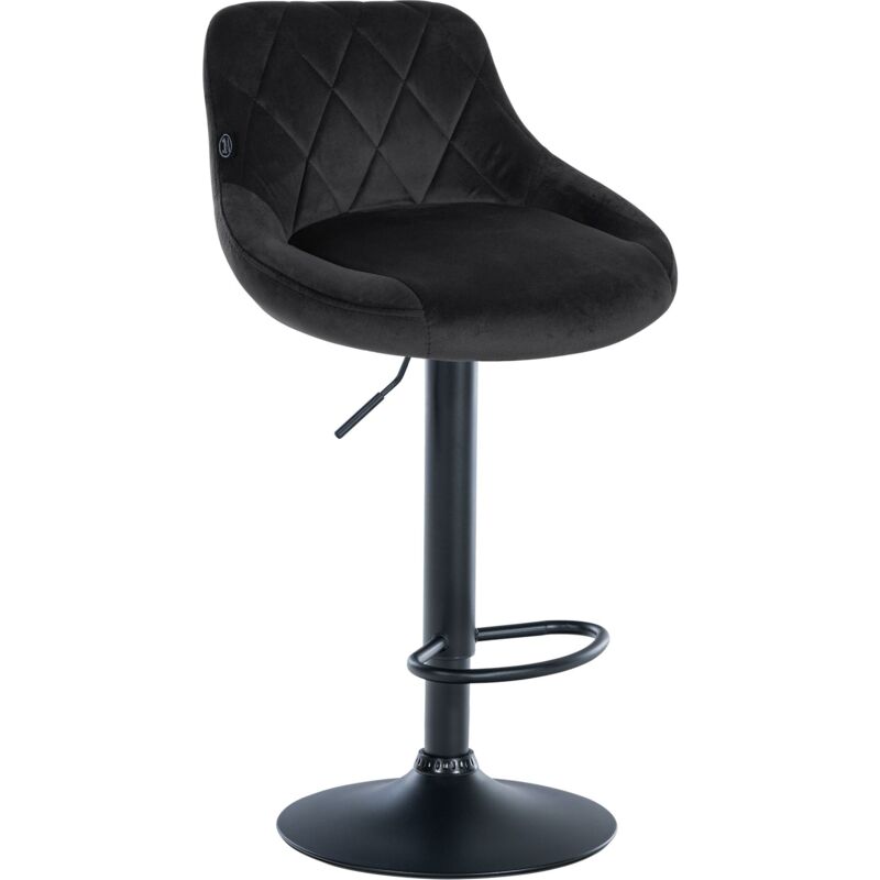 foto del prodotto sgabello da bar in velluto grigio scuro con cuciture decorative girevole con supporto in metallo nero tdb10664