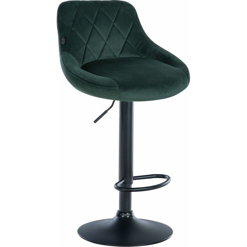 foto del prodotto sgabello da bar lazio velvet verde scuro nero