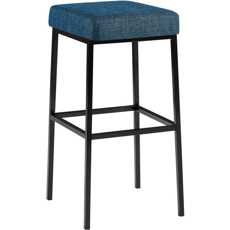 foto del prodotto sgabello da bar montreal in tessuto blu nero